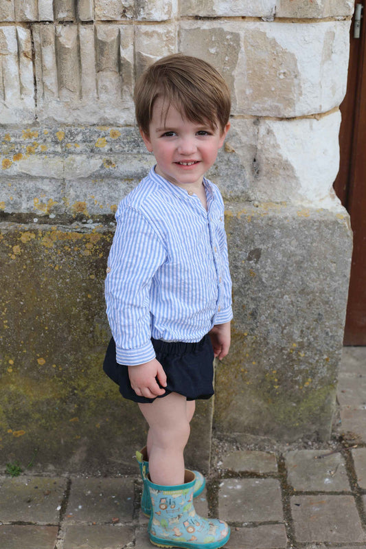 Bloomer en lin marine