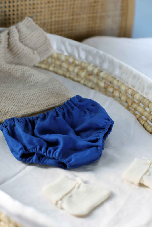 bloomer en lin bleu