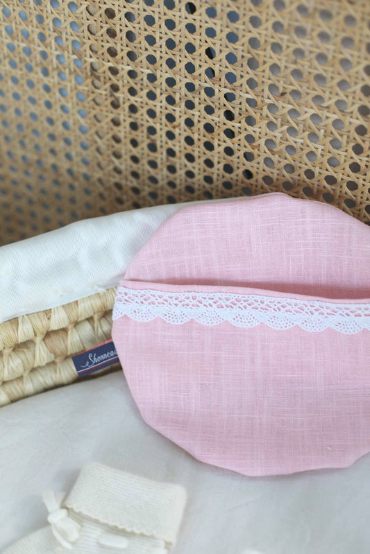 Bouillotte bébé Petit Shonnead, housse amovible en lin rose