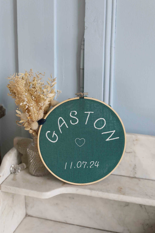 LE DOUX - Cadre en lin personnalisé (EVJF, baptême, mariage, naissance...)