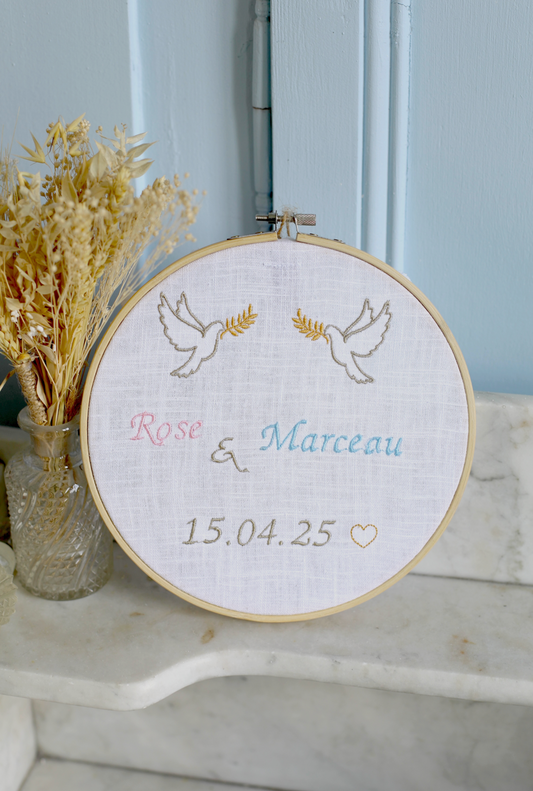 CADRE NAISSANCE BRODÉ L'ÉCRIN DE VIE