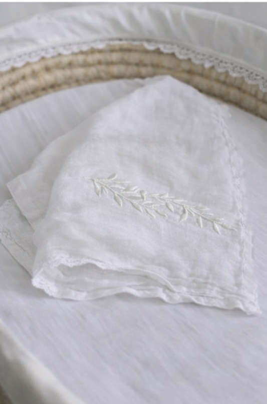 Lange brodé linge d’antan – Personnalisable