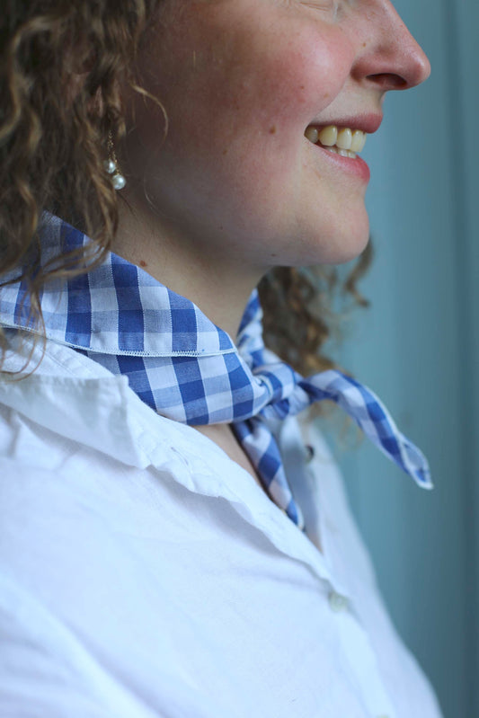 FOULARD VICHY BLEU AIMÉ 🌊