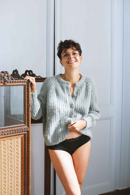 Culotte menstruelle en coton bio noir