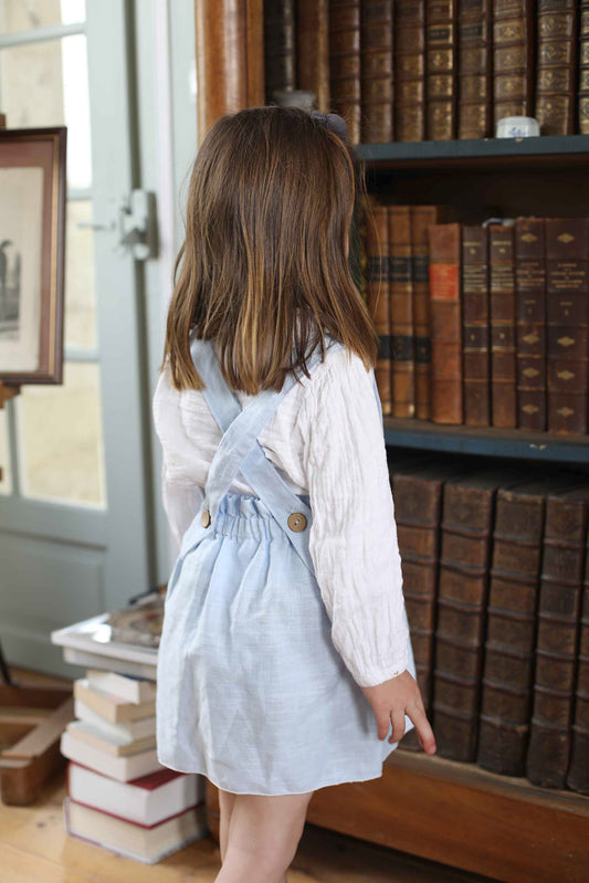 Jupe cortège en lin bleu ciel