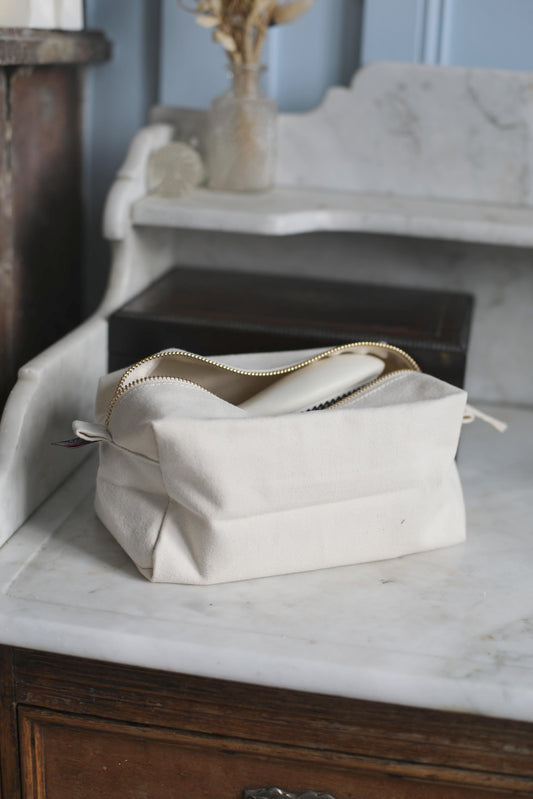 trousse en coton écru