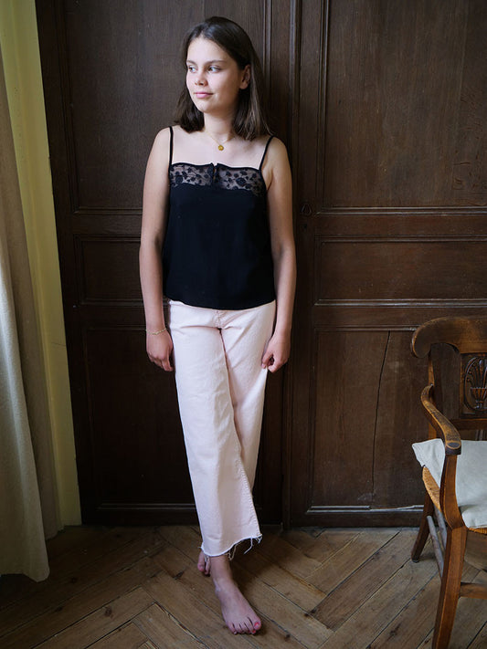 débardeur ados en tencel et broderie