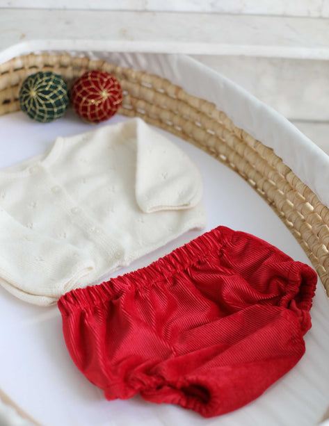 bloomer velour côtelé rouge