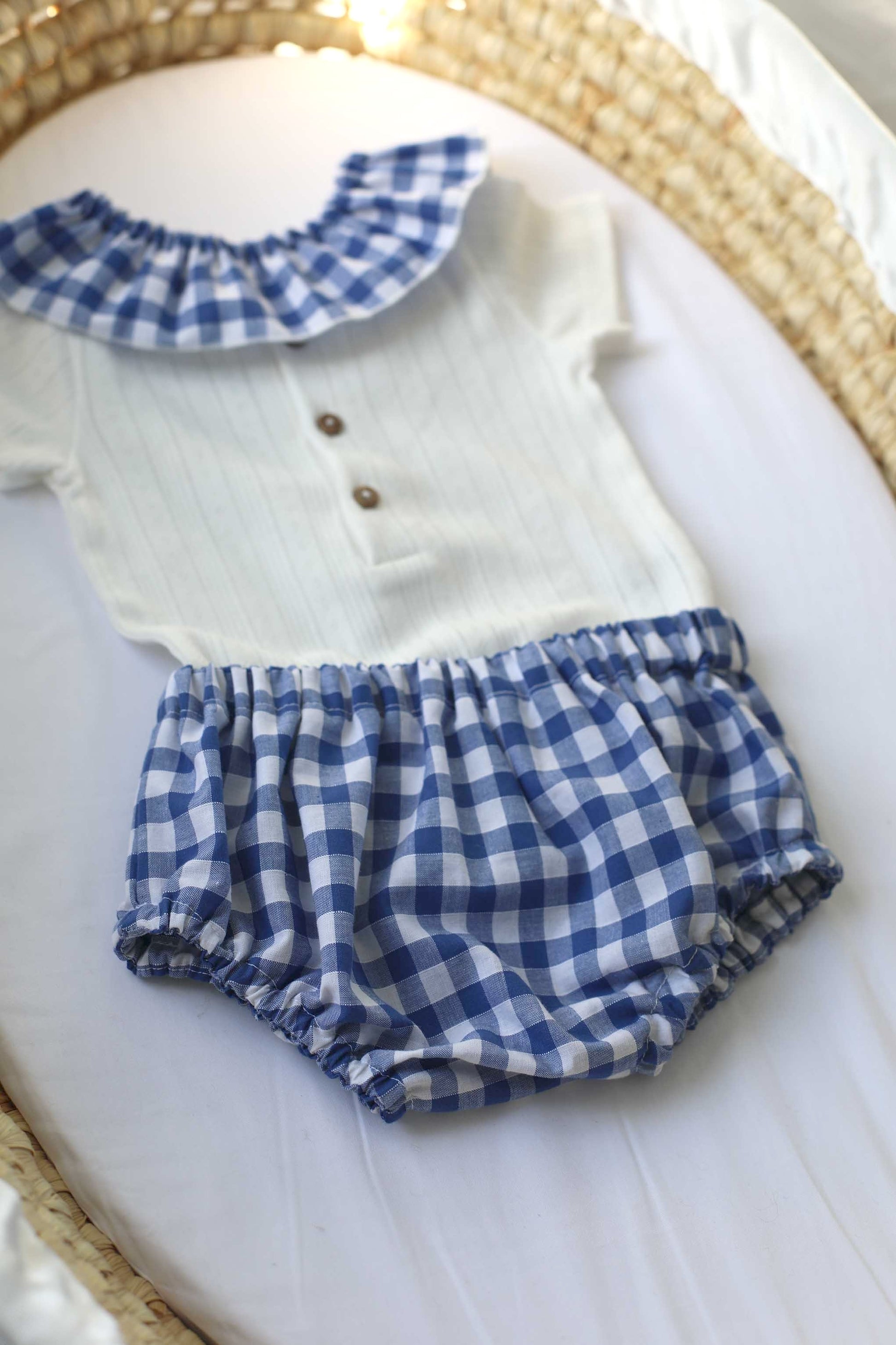 bloomer à carreaux bleu marine