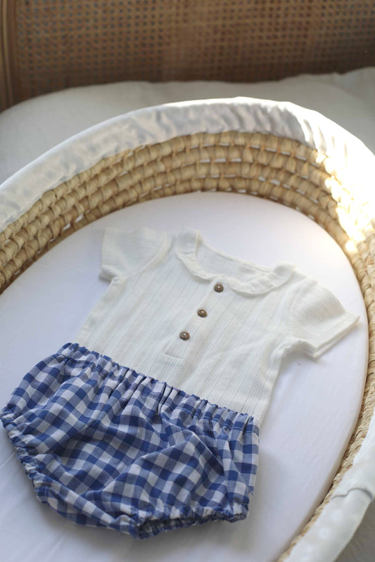 Bloomer bébé vichy bleu