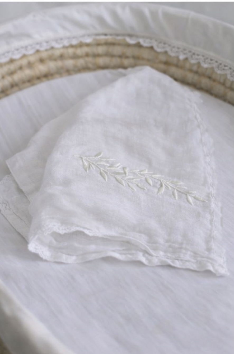 Lange brodé linge d’antan – Personnalisable