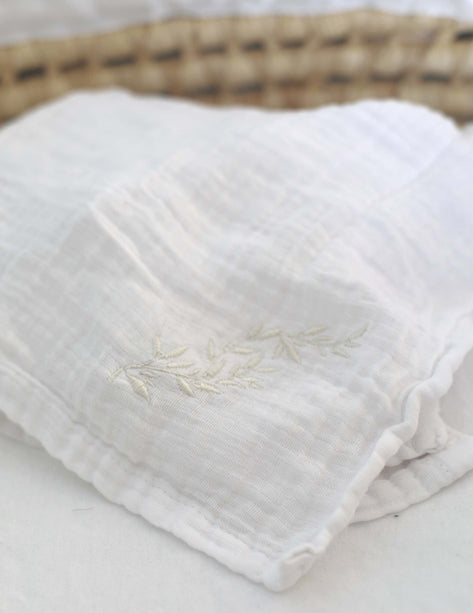 Lange brodé linge d’antan – Personnalisable