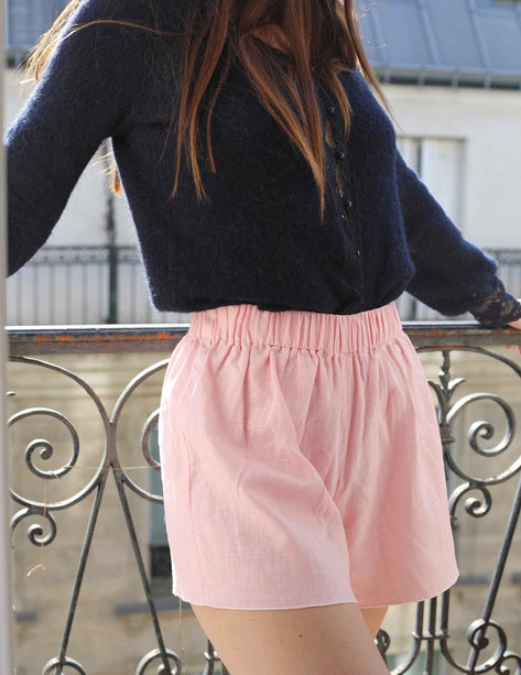 short en lin femme