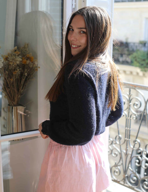 short en lin rose