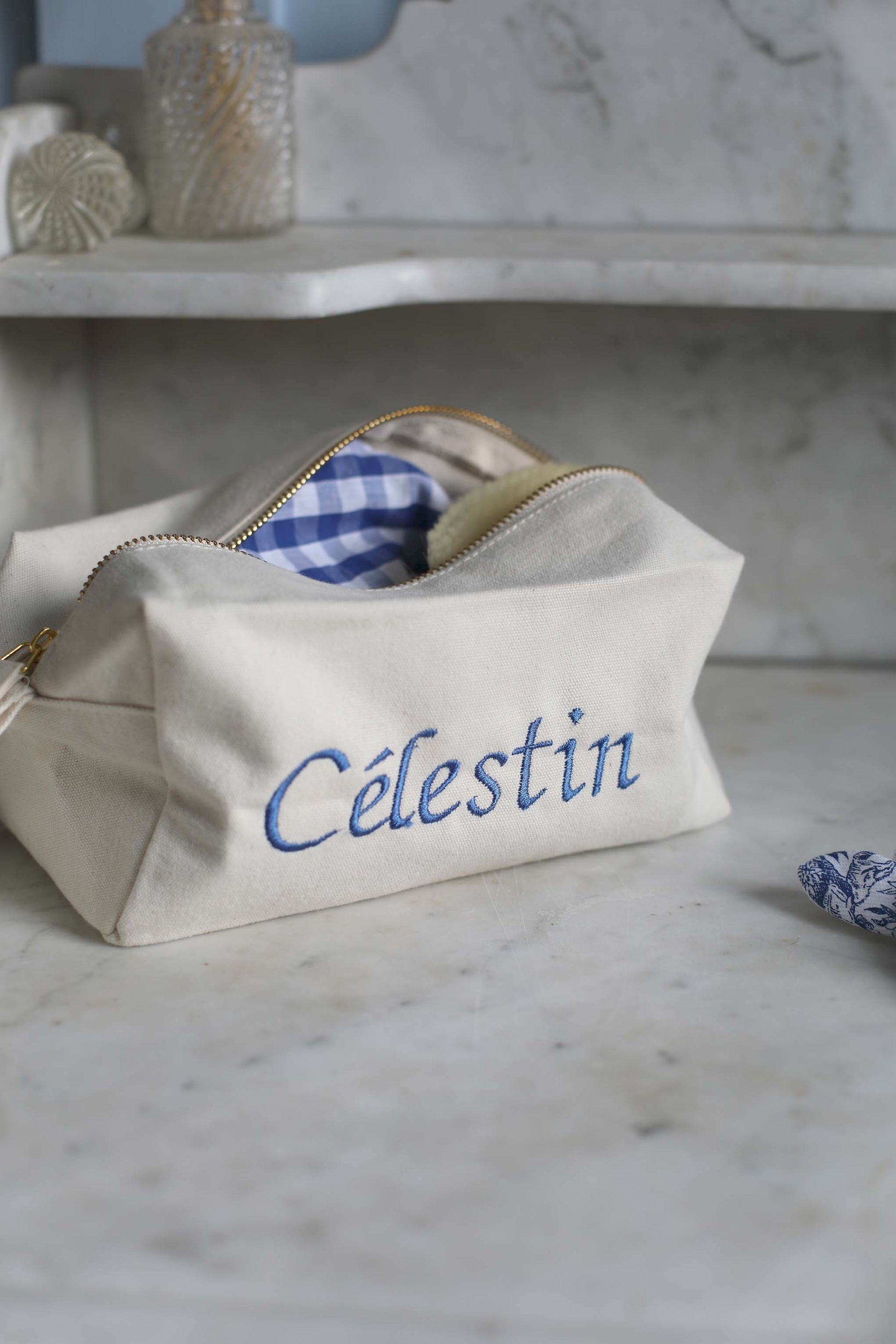 trousse de toilette personnalisable 